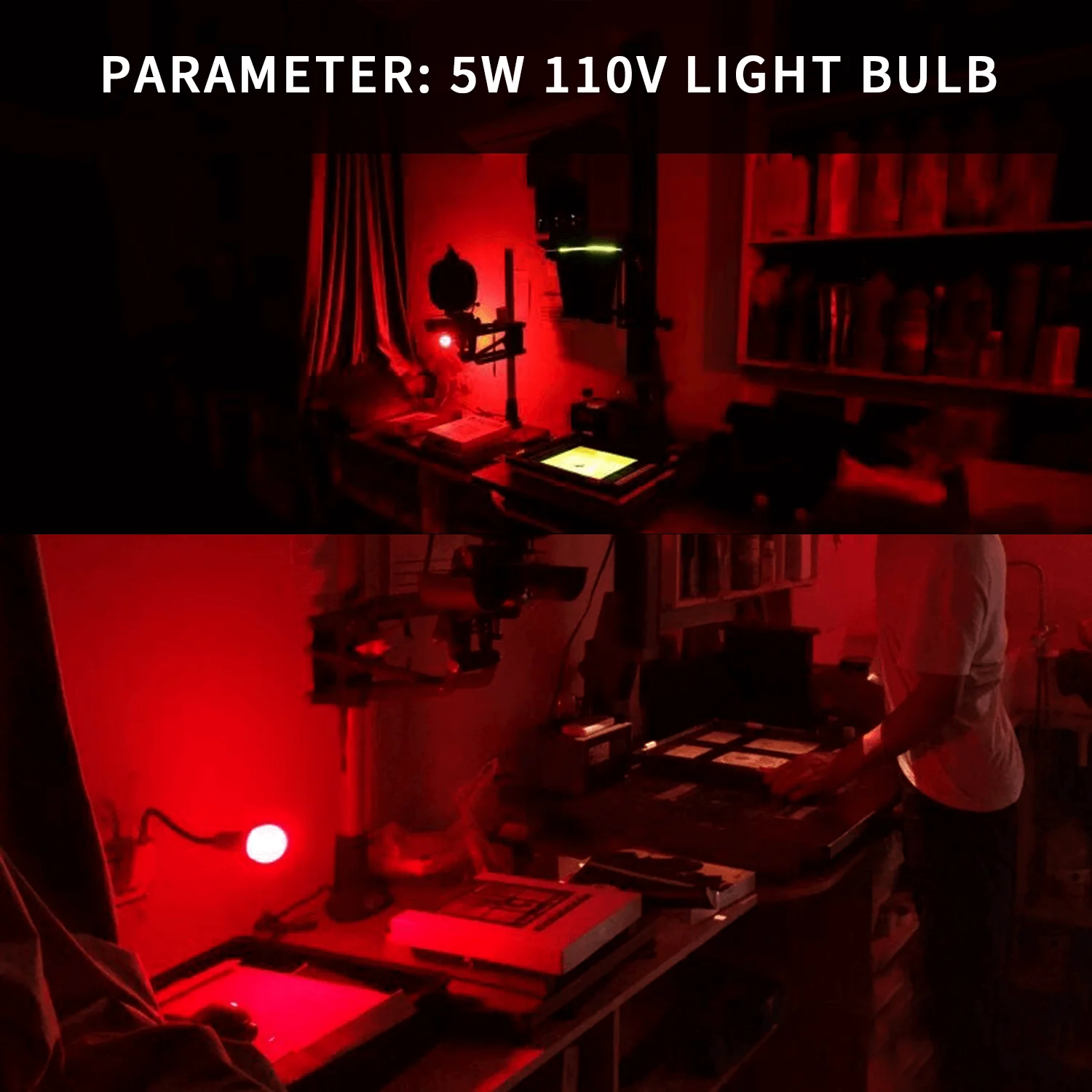 Darkroom Safe Light Lamp with Switch 360 Degree Wall Desk Light E27 LED Screw Mouth UK/US/EU Plug thumbnail 6