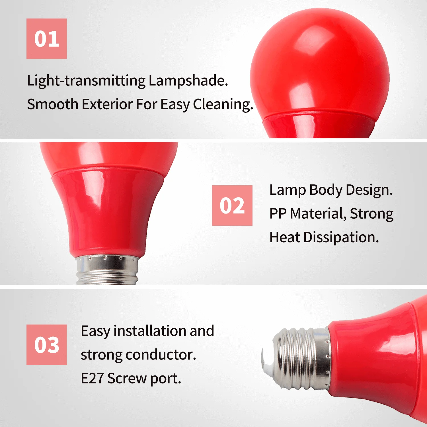 Darkroom Safe Light Lamp with Switch 360 Degree Wall Desk Light E27 LED Screw Mouth UK/US/EU Plug thumbnail 5