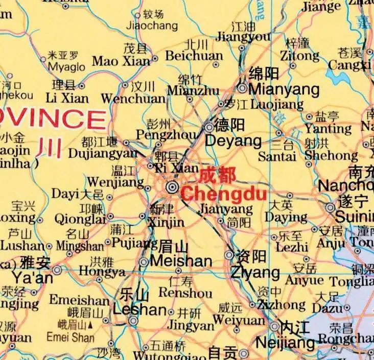 Chinese map Chinese and English contrast Large scale Clear and easy to read Large size foldable map Home office travel thumbnail 5
