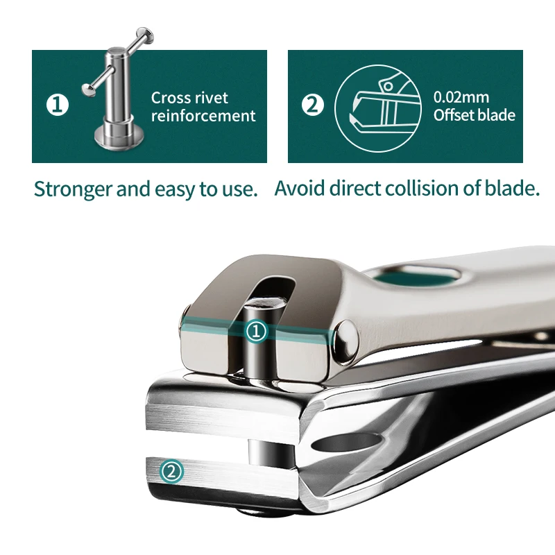 MR.GREEN Nail Clippers Stainless Steel Curved blade Clipper Fingernail Scissors Cutter Manicure tools trimmer with nail files thumbnail 2