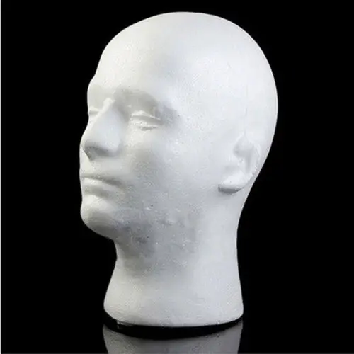 1pc Male Styrofoam Foam Manikin Head Mannequin Head Display Stand Rack Wig Display Hat Glasses Stand Wig Hair Hat Headset thumbnail 3