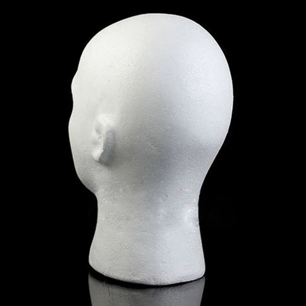 1pc Male Styrofoam Foam Manikin Head Mannequin Head Display Stand Rack Wig Display Hat Glasses Stand Wig Hair Hat Headset thumbnail 4