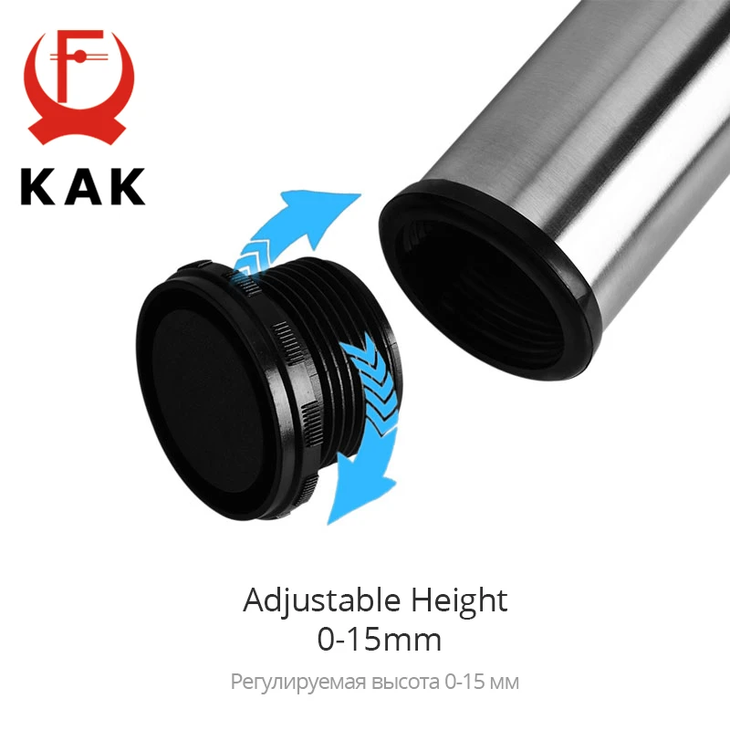 KAK Stainless Steel Furniture Leg Adjustable Table Feet Replacement Cabinet Sofa Metal Foot with Screws Furniture Hardware thumbnail 2
