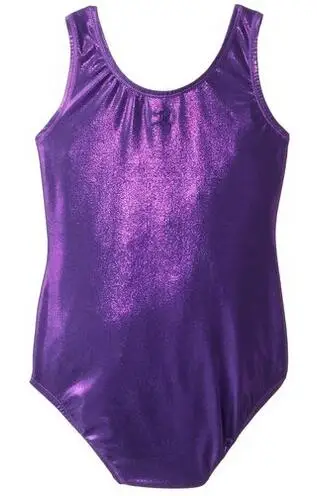 Children Sparkly Metallic Spandex Art Gymnastics Sportswear Competition Dancing For Girl Shiny Costum Stage Performance Leotards thumbnail 4