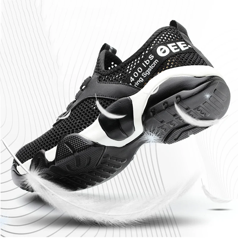 2023New men Steel Toe Work Safety Shoes Lightweight Breathable Reflective Casual Sneaker Prevent piercing Women Protective boots thumbnail 6