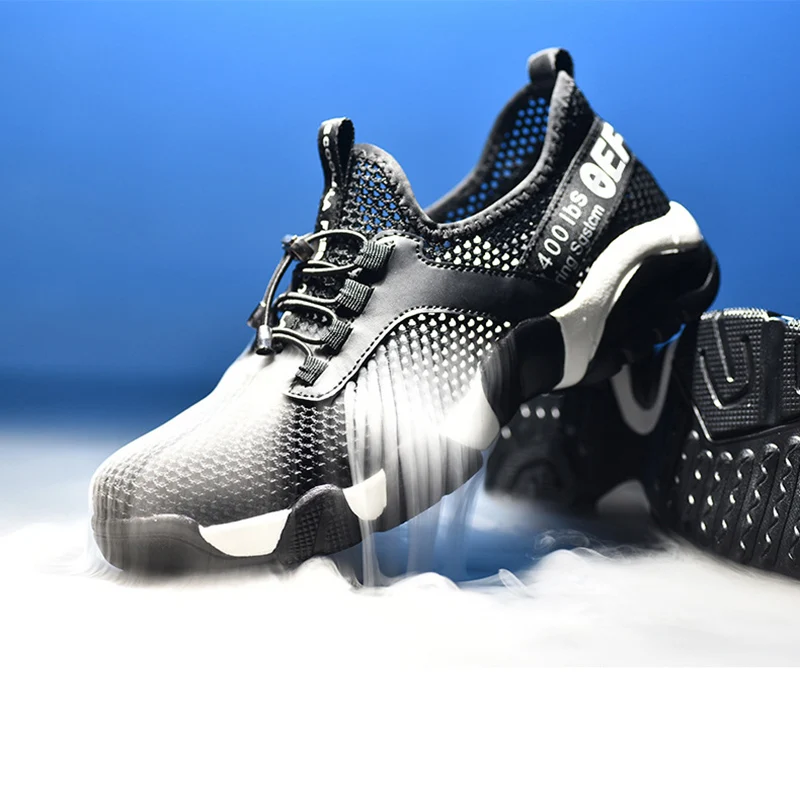 2023New men Steel Toe Work Safety Shoes Lightweight Breathable Reflective Casual Sneaker Prevent piercing Women Protective boots thumbnail 5