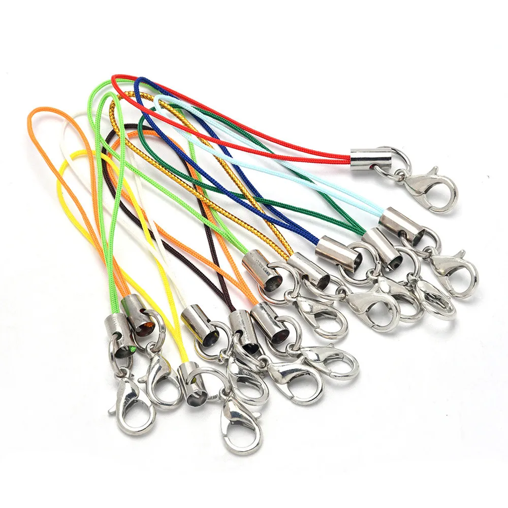 50-100pcs Black Strap Charm Cord Lanyard Lariat Strap Cord Lobster Clasp Rope Keychain Hook Mobile Set Charm Jewelry Accessories thumbnail 5