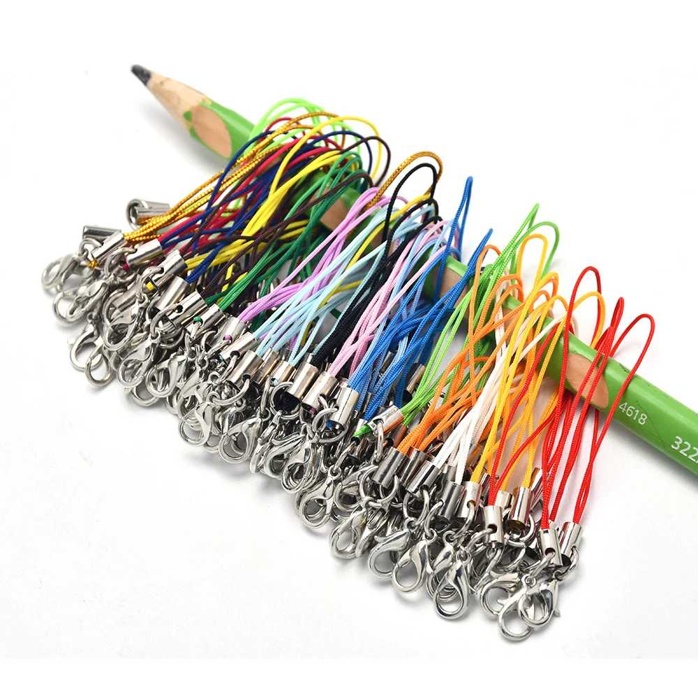 50-100pcs Black Strap Charm Cord Lanyard Lariat Strap Cord Lobster Clasp Rope Keychain Hook Mobile Set Charm Jewelry Accessories thumbnail 6