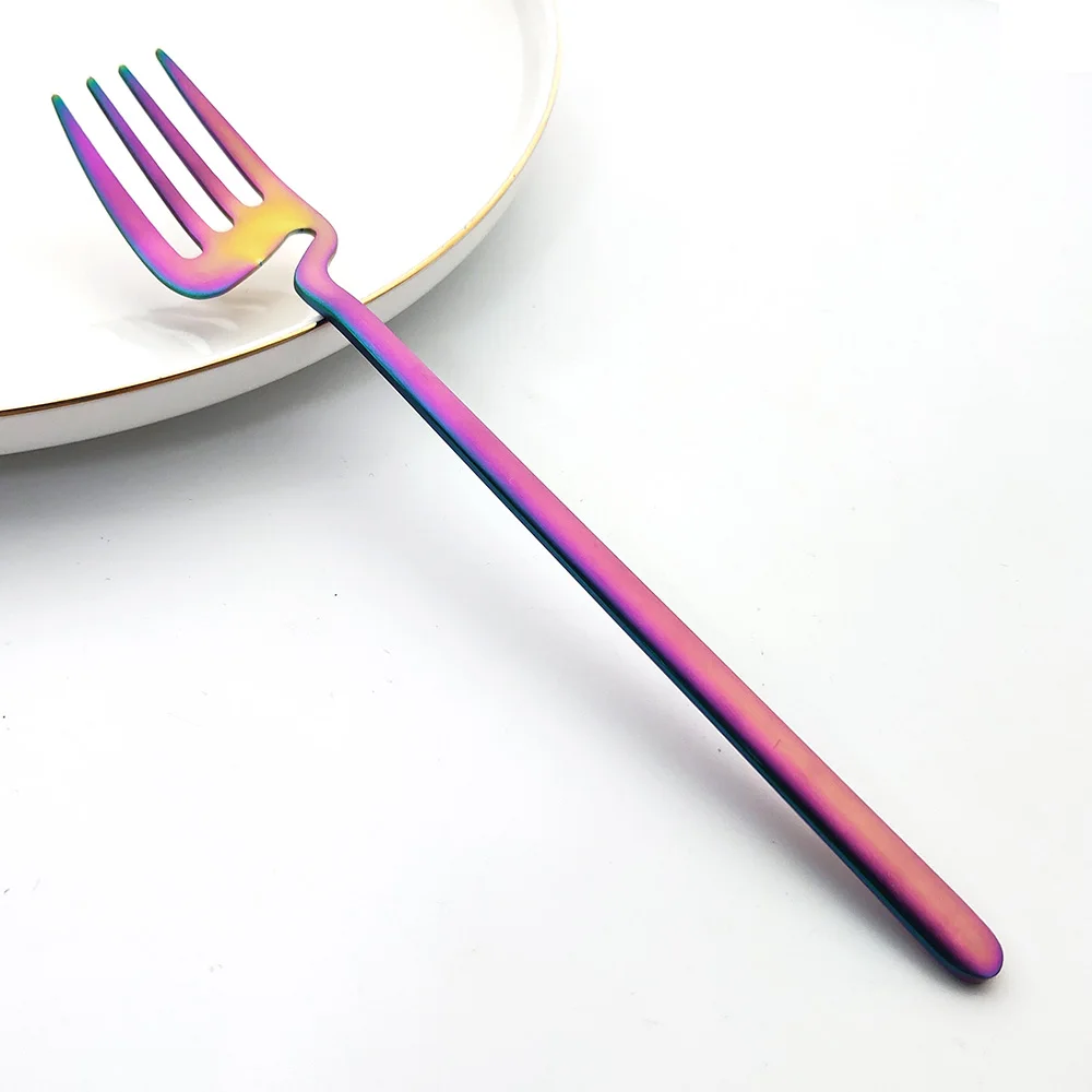 6pcs Black Dinner Fork Flatware Table Decor Kitchen Matte Spoon Knife Dinnerware tableware Cutlery Desserts Soup Coffee Use thumbnail 5