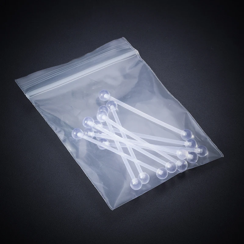 10PCS 14G UV Acrylic Bioflex & Stainless Steel Industrial Barbell Cartilage Earring Retainer Body Piercing Jewelry 1 1/2"(38mm) thumbnail 4