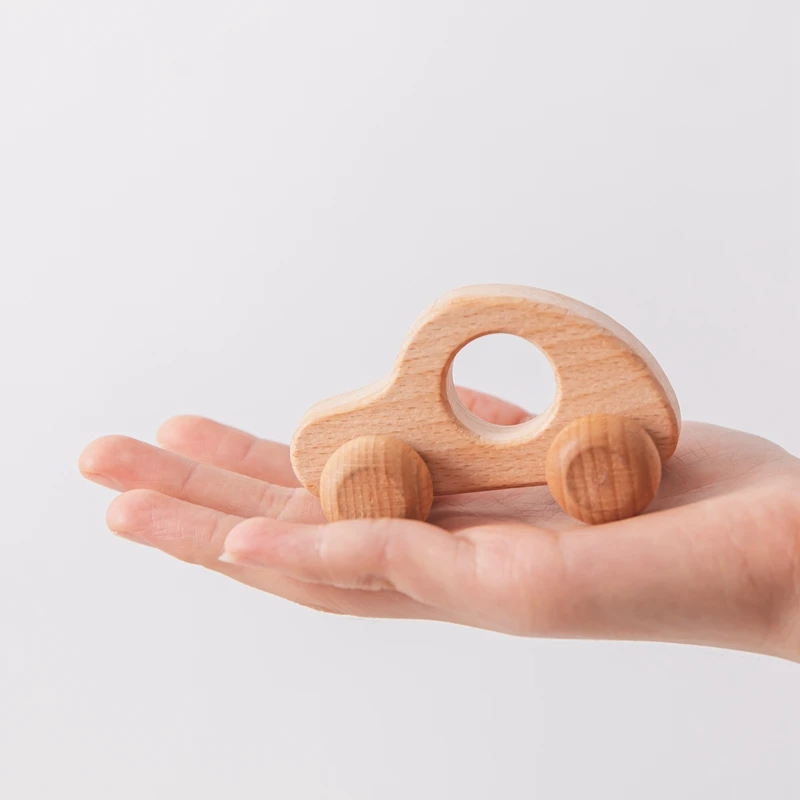 1pc Baby Wooden Car Toys Beech Stacking Blocks Cartoon Educational Montessori Toys For Children Teething Baby Birthday Gifts thumbnail 4