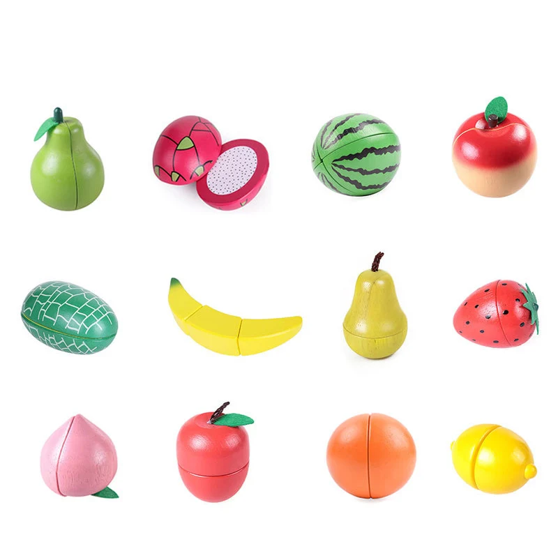 1PCS Wooden Toy Magnetic Cutting Fruit Vegetables Food Pretend Play Simulation Kitchen Role Play Educational Toys For Children thumbnail 6