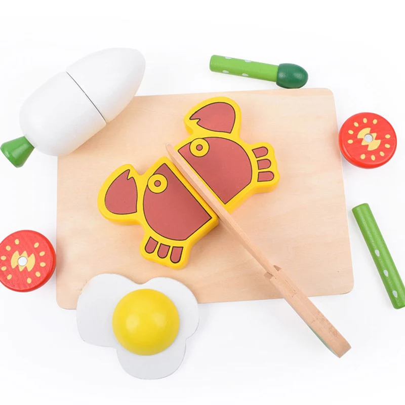 1PCS Wooden Toy Magnetic Cutting Fruit Vegetables Food Pretend Play Simulation Kitchen Role Play Educational Toys For Children thumbnail 4
