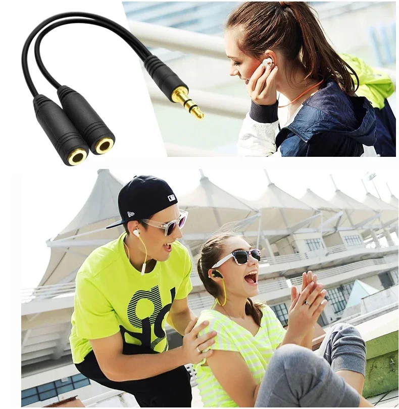 Headphone Splitter, 3.5mm Extension Cable Audio Stereo Y Splitter (Hi-Fi Sound), 3.5mm Male to 2 Ports 3.5mm Female spliter thumbnail 5