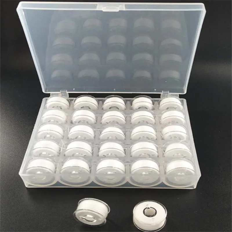 25Pcs Clear Sewing Machine Bobbins Spools Empty Bobbins Spools Plastic Storage Box For Home Sewing Accessories Tools thumbnail 4