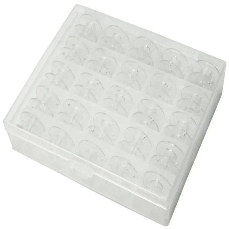 25Pcs Clear Sewing Machine Bobbins Spools Empty Bobbins Spools Plastic Storage Box For Home Sewing Accessories Tools thumbnail 5