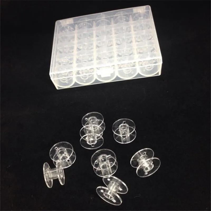 25Pcs Clear Sewing Machine Bobbins Spools Empty Bobbins Spools Plastic Storage Box For Home Sewing Accessories Tools thumbnail 3