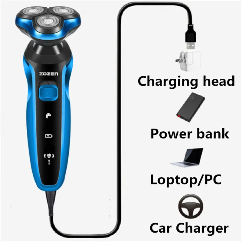ZOZEN Electric Shaver Rechargeable Electric Razor Shaving Machine Cleaning Beard Razor for Men Wet and Dry Use Washable ZN1159 thumbnail 4