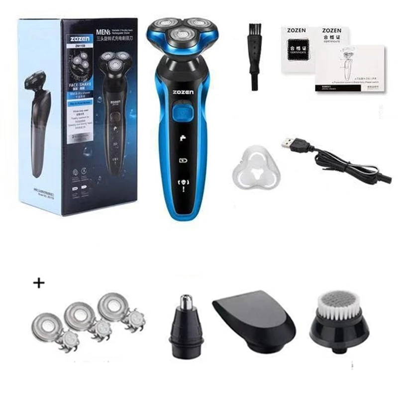 ZOZEN Electric Shaver Rechargeable Electric Razor Shaving Machine Cleaning Beard Razor for Men Wet and Dry Use Washable ZN1159 thumbnail 6