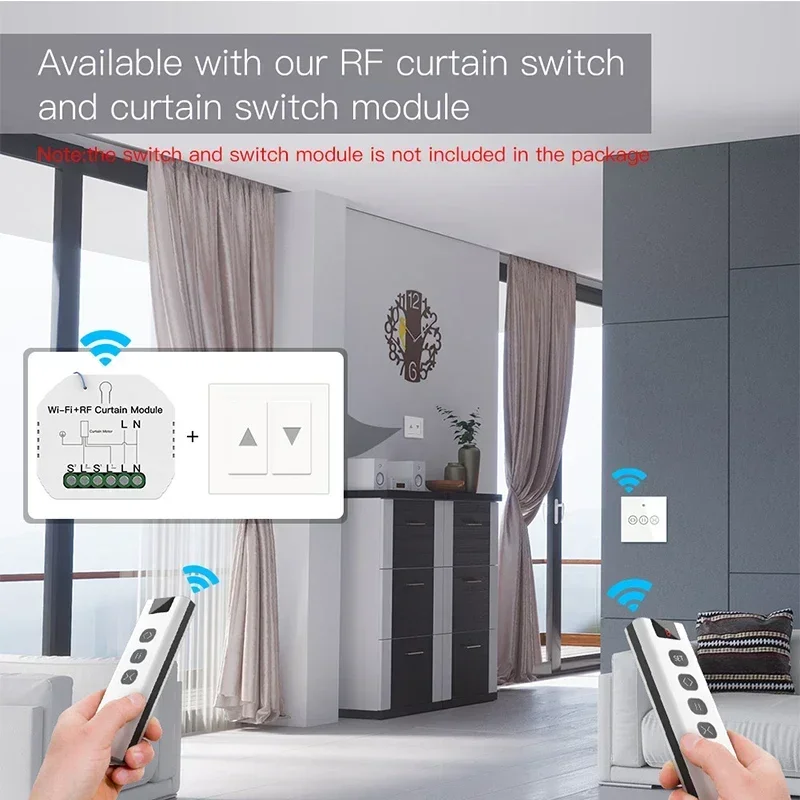 9 /1 Channel RF433 Remote Control for WiFi Curtain Switch RF Roller Blinds Module Battery Powered Curtain Accessories Emitter thumbnail 5