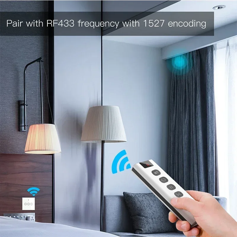 9 /1 Channel RF433 Remote Control for WiFi Curtain Switch RF Roller Blinds Module Battery Powered Curtain Accessories Emitter thumbnail 4