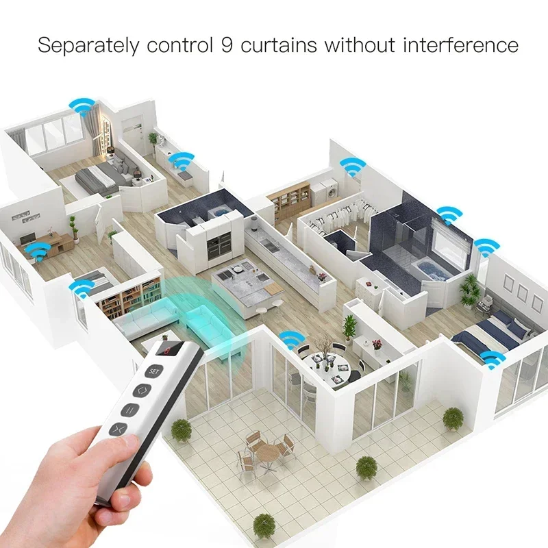 9 /1 Channel RF433 Remote Control for WiFi Curtain Switch RF Roller Blinds Module Battery Powered Curtain Accessories Emitter thumbnail 3