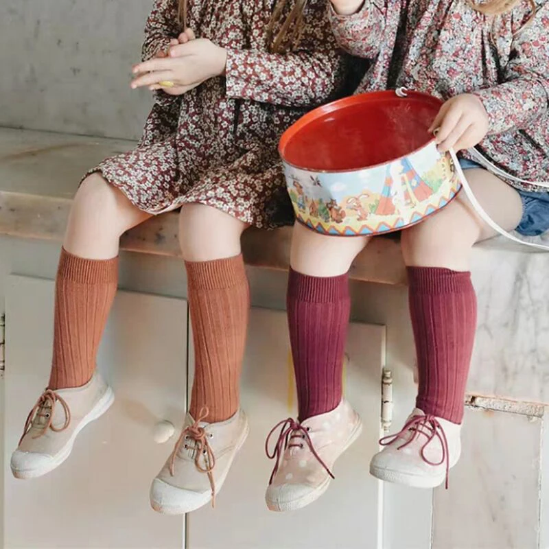 0-7Y Children Socks Stripped Girls Knee High Socks Spanish Toddlers Long Tube Socks Kids Boys School Sock Infant Baby Socken thumbnail 2