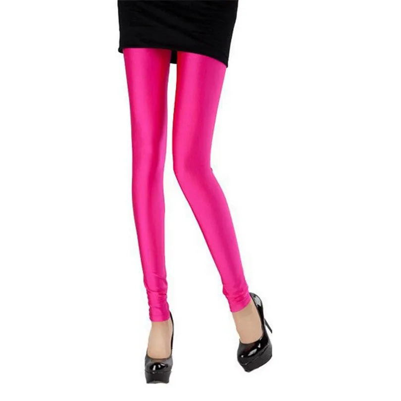 New Spring Solid Candy Neon Leggings for Women High Stretched Female Legging Pants Girl Clothing Leggins Plug Size thumbnail 4