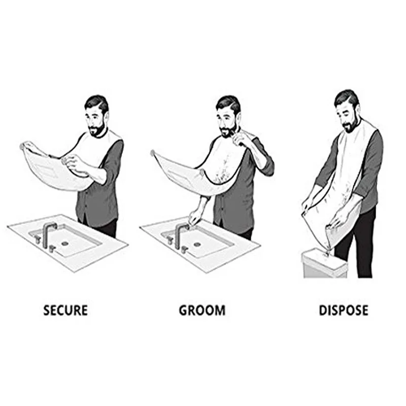 Male Shaving Apron Beard Catcher Cape Care Bib Face Shaved Hair Adult Bibs Shaver Cleaning Hairdresser Gift for Man Clean Apron thumbnail 5