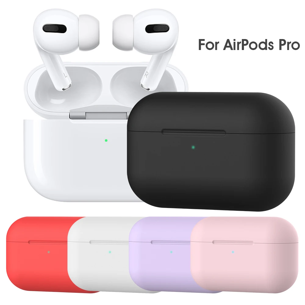 For AirPods Pro Protective Case Silicone New Solid Color Apple Airpods 2 1 Bluetooth Headset Soft Case Cover with Hook thumbnail 2