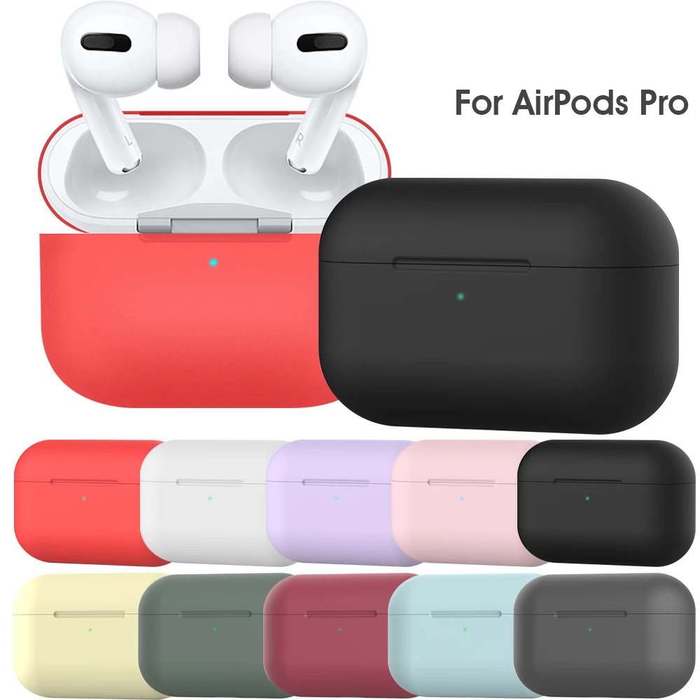 For AirPods Pro Protective Case Silicone New Solid Color Apple Airpods 2 1 Bluetooth Headset Soft Case Cover with Hook thumbnail 5