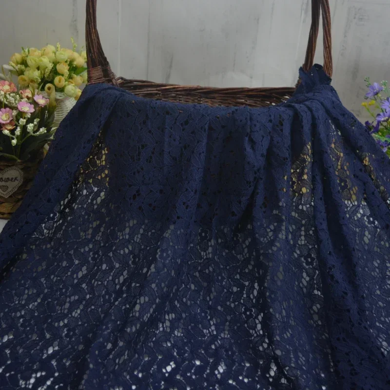 1meter High Quality Black Tulle Lace Fabric DIY Clothes Guipure Patchwork Embroidery Lace Fabric for Dress thumbnail 5