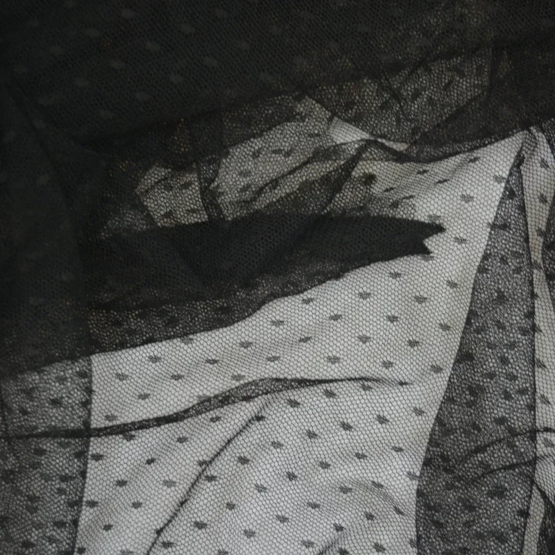 1meter High Quality Black Tulle Lace Fabric DIY Clothes Guipure Patchwork Embroidery Lace Fabric for Dress thumbnail 4