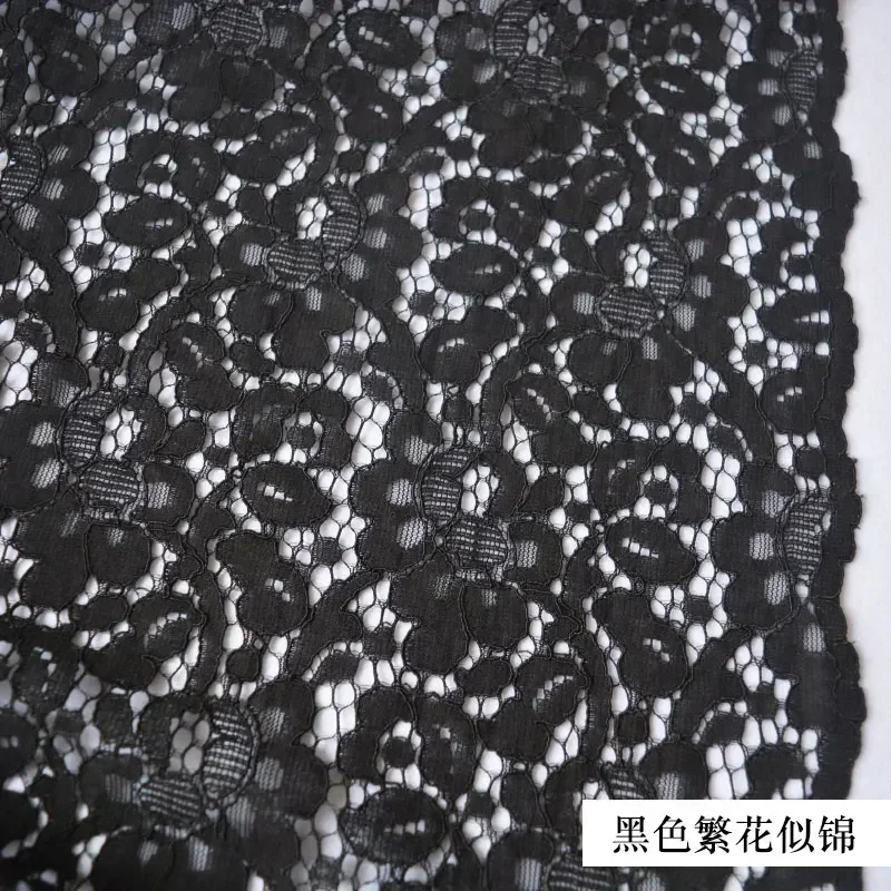 1meter High Quality Black Tulle Lace Fabric DIY Clothes Guipure Patchwork Embroidery Lace Fabric for Dress thumbnail 6