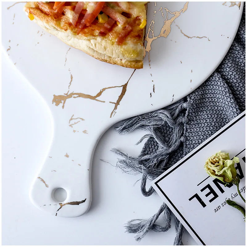 White Black Golden Ceramic Dishes And Plate Pizza Dessert Steak   Tableware Decorative Food Tray Dinner Set Porcelai thumbnail 6