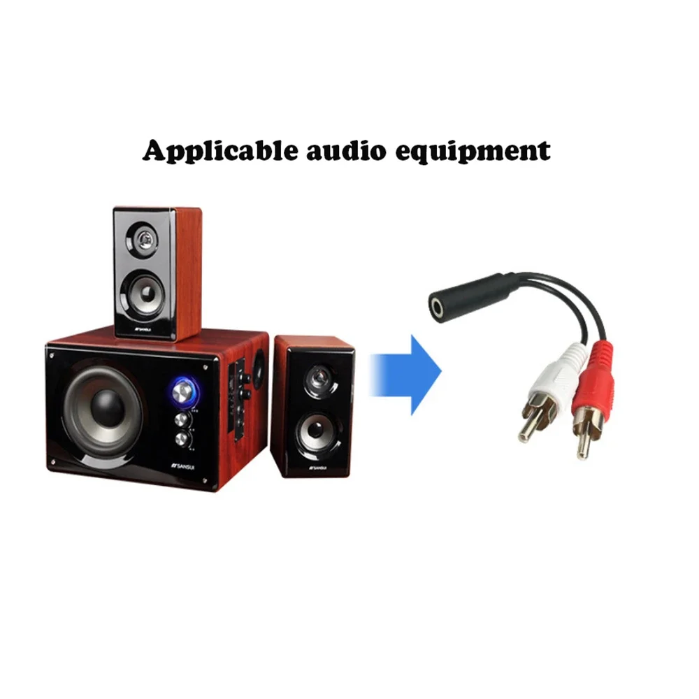 3.5mm Jack Male to 2 RCA Female Jack RCA Stereo Y Audio Cable Converter Adapter High Quality wholesale thumbnail 5