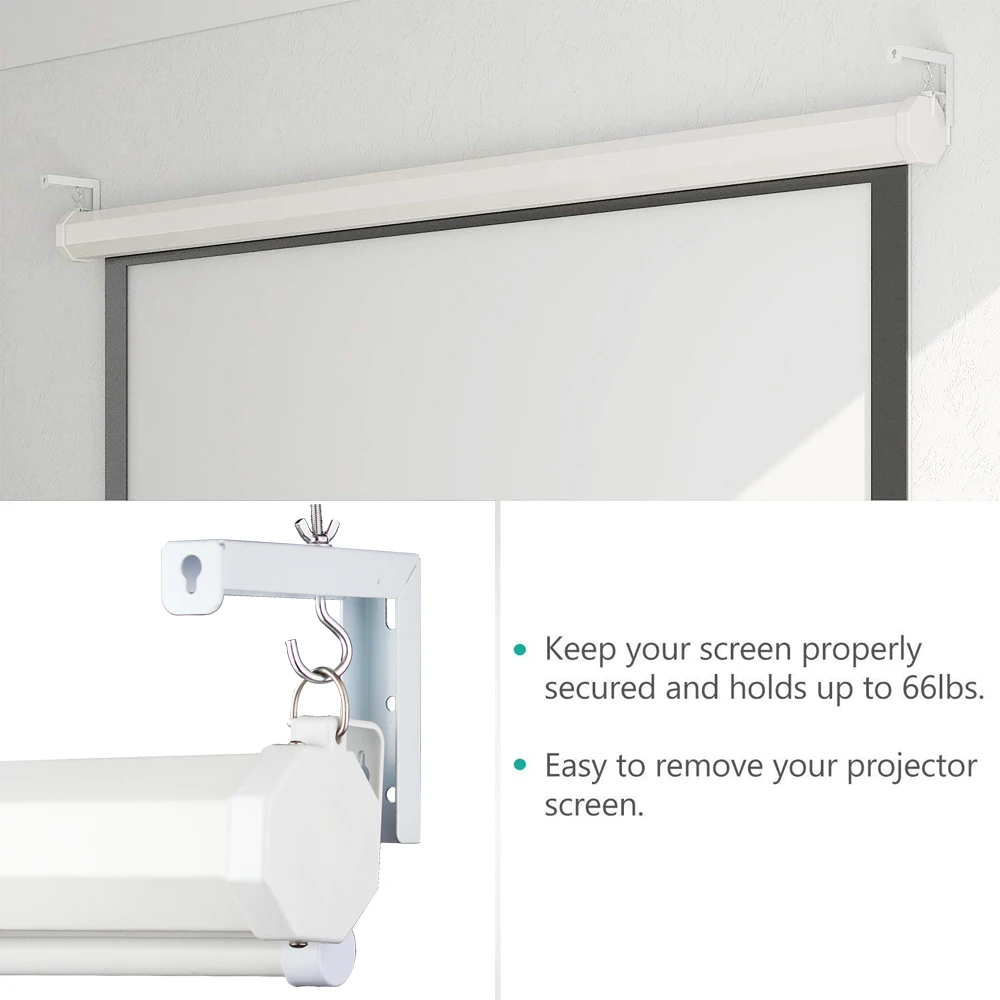 Universal Adjustable Projector Screen Mounting Hook Projection Screen Wall Hanging L-Bracket Movie Screen Curtain Mount Hook Kit thumbnail 3