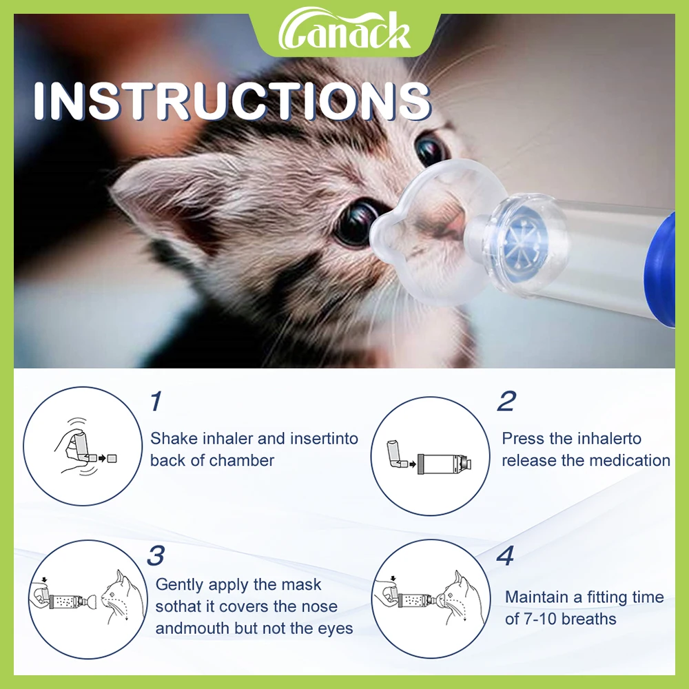 Pet Aerosol Chamber Cat Portable Inhaler Spacer With Medical PVC Mask Nebulizer Chamber For Animals Veterinary Equipment For Dog thumbnail 3