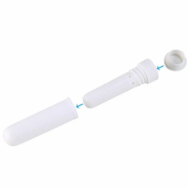 5/10/25 piece white plastic blank aromatherapy inhalation tube stick nasal container with wick essential oil nasal container thumbnail 2