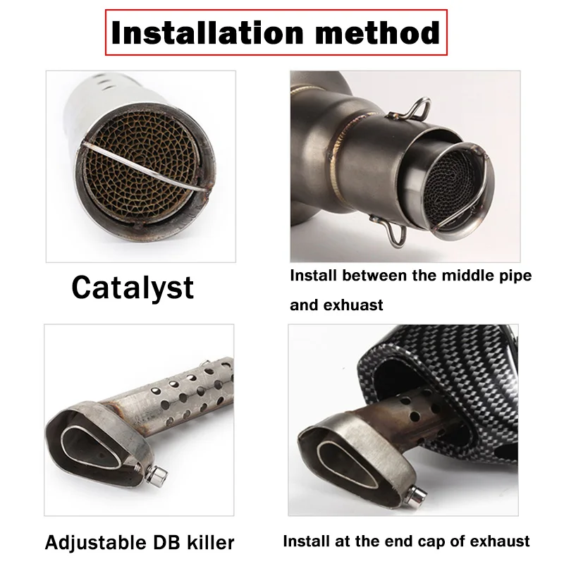 35mm 42mm 45mm 48mm 51mm 60mm Motorcycle Exhaust Muffler Catalyst DB Killer Silencer Noise Sound Eliminator for Akrapovic for SC thumbnail 5