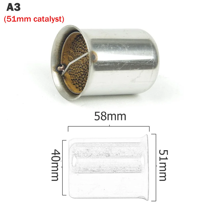 35mm 42mm 45mm 48mm 51mm 60mm Motorcycle Exhaust Muffler Catalyst DB Killer Silencer Noise Sound Eliminator for Akrapovic for SC thumbnail 2