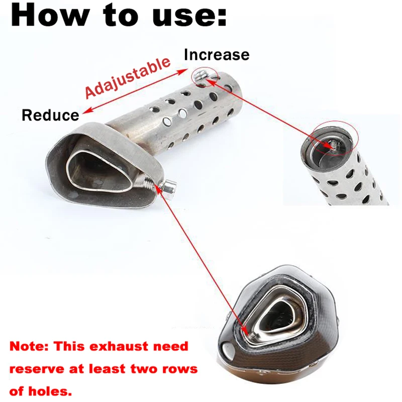 57mm*40mm Motorcycle Exhaust Muffler Escape DB Killer Adjustable Silencer Reduce Noise Sound Eliminator for Akrapovic thumbnail 3