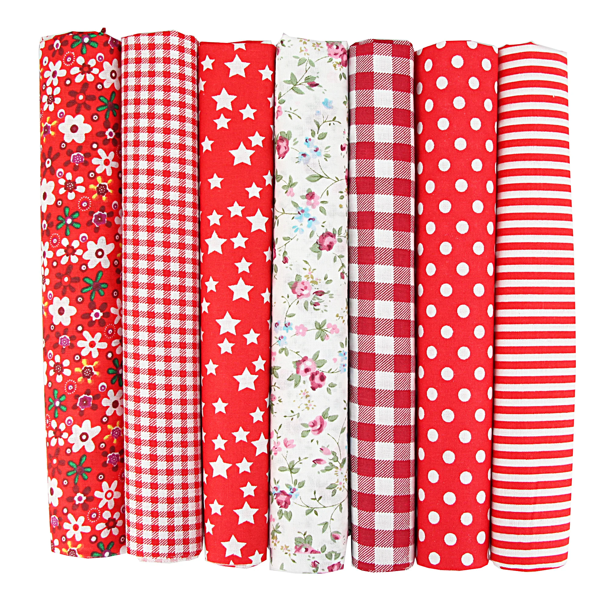 7PCS 25 x 25cm/50 x 50cm Squares Cotton Craft Fabric Cloths for DIY Bundle Patchwork Quilting Sewing Scrapbooking Artcraft thumbnail 5