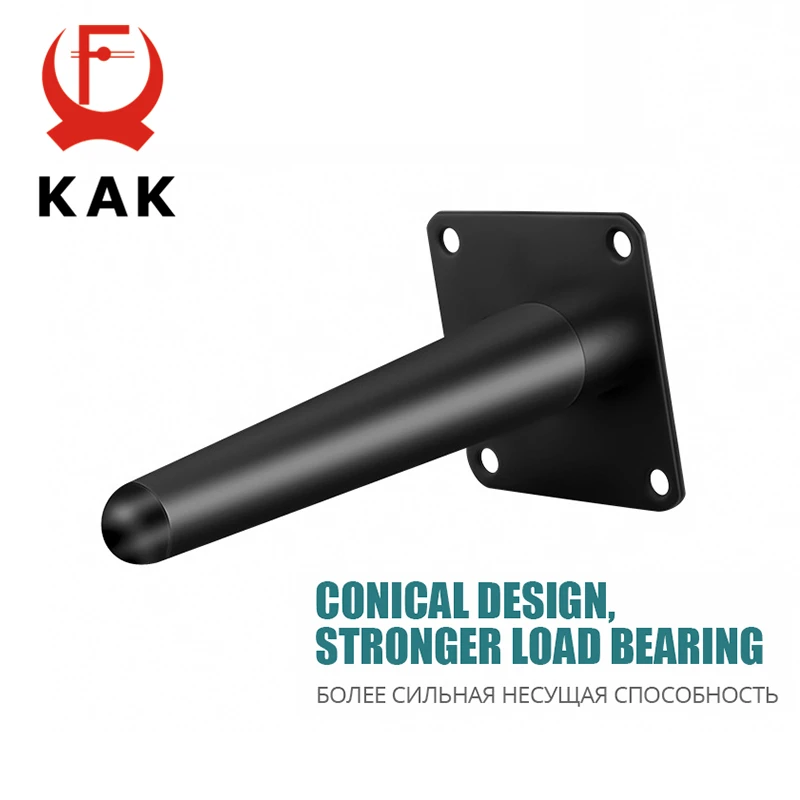 KAK 4pcs Gold Furniture Legs Black Cold Rolled Steel Table Feet Sofa Bed Leg Replacement 800KG Heavy Duty Furniture Hardware thumbnail 3