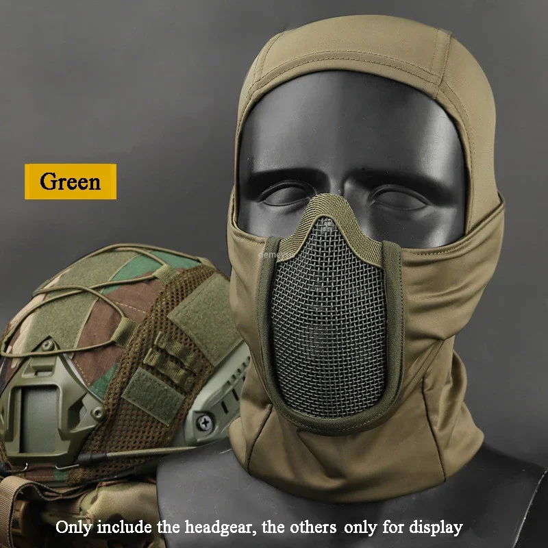 Tactical Balaclava Mesh Mask Airsoft Paintball Full Face Cover Ninja Style Hood Steel Metal Mask Foldable Design thumbnail 3