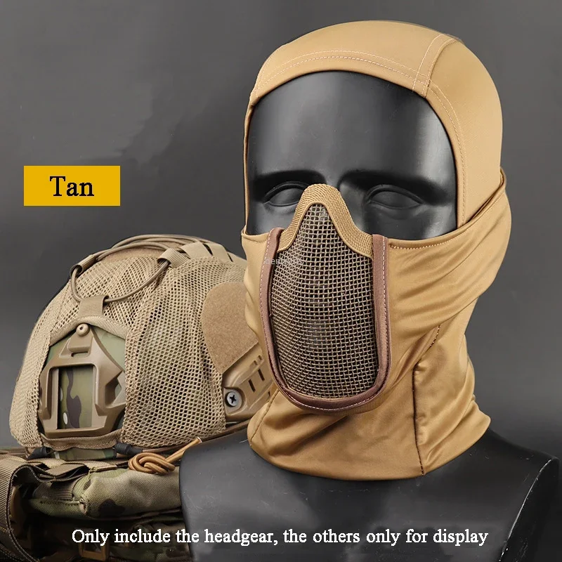 Tactical Balaclava Mesh Mask Airsoft Paintball Full Face Cover Ninja Style Hood Steel Metal Mask Foldable Design thumbnail 4