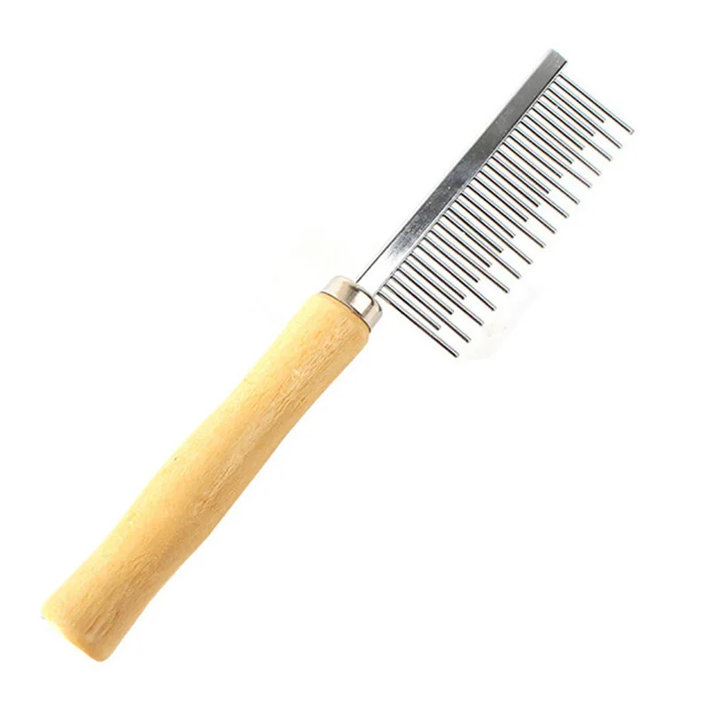 Pet Hair Grooming Accessories Wooden Handle Cat Dog Hair Comb Stainless Steel Pet Massage Hair Trimmer Comb Easy Cleaning Brush thumbnail 5