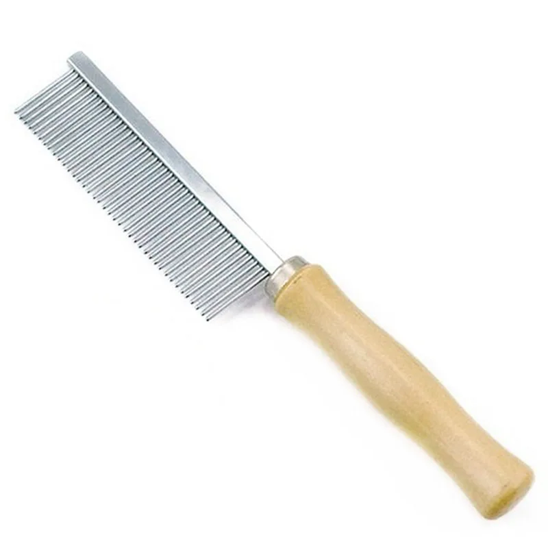 Pet Hair Grooming Accessories Wooden Handle Cat Dog Hair Comb Stainless Steel Pet Massage Hair Trimmer Comb Easy Cleaning Brush thumbnail 3