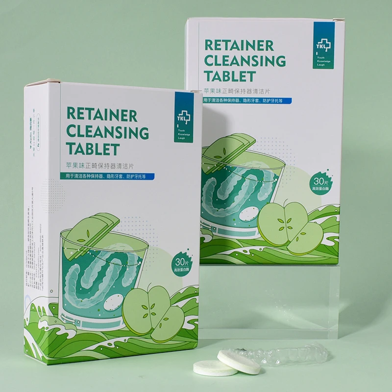 Y-Kelin New Package Orthodontic and Denture Cleaning Tablets Remove Bacteria Bad Odors Discoloration Stains Plaque 30/96 Tabs thumbnail 4