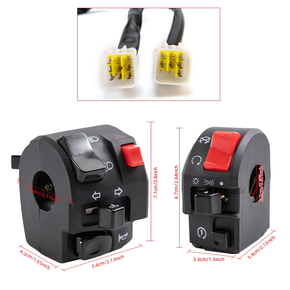 7/8" 22mm Motorcycle Switches Motorbike Horn Button Turn Signal Electric Fog Lamp Light Start Handlebar Controller Switch thumbnail 6